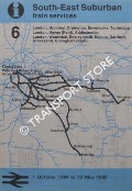 South-East Suburban Train Services [Timetable], London, Bromley, Orpington, Sevenoaks, Tonbridge; Hayes, Addiscombe; Woolwich, Bexleyheath, Sidcup, Dartford, Gravesend, Gillingham, 1 October 1984 to 12 May 1985 by British Railways